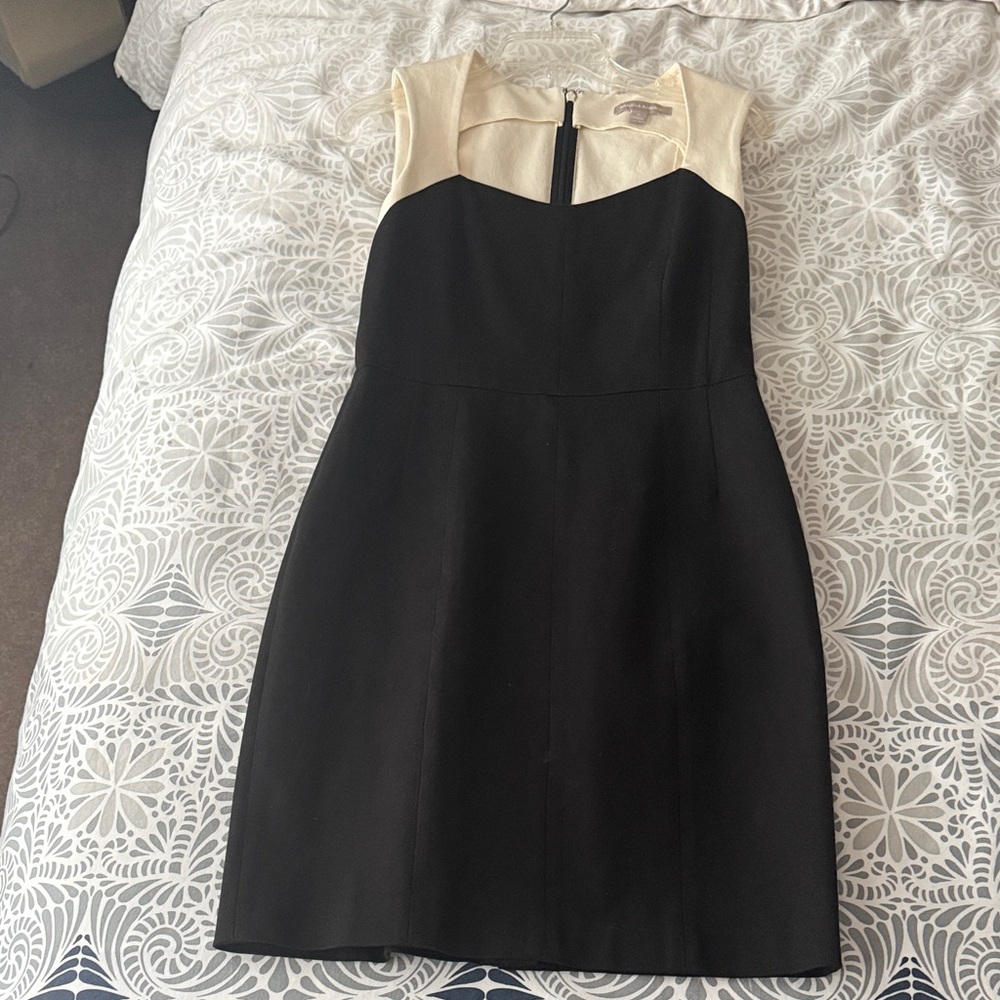 Banana Republic Strapless Black and Cream Dress